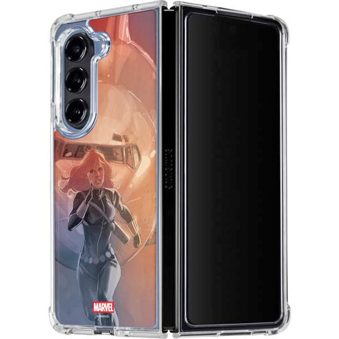 Marvel Black Widow Running Galaxy Z Fold5 5G Clear Case